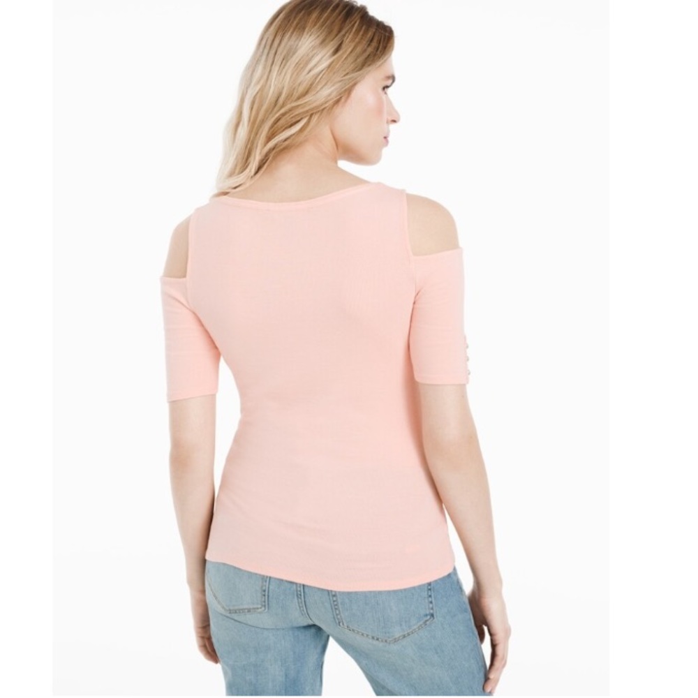 WHBM | Rio Elbow Sleeve Cold-Shoulder Top - Picture 3 of 15